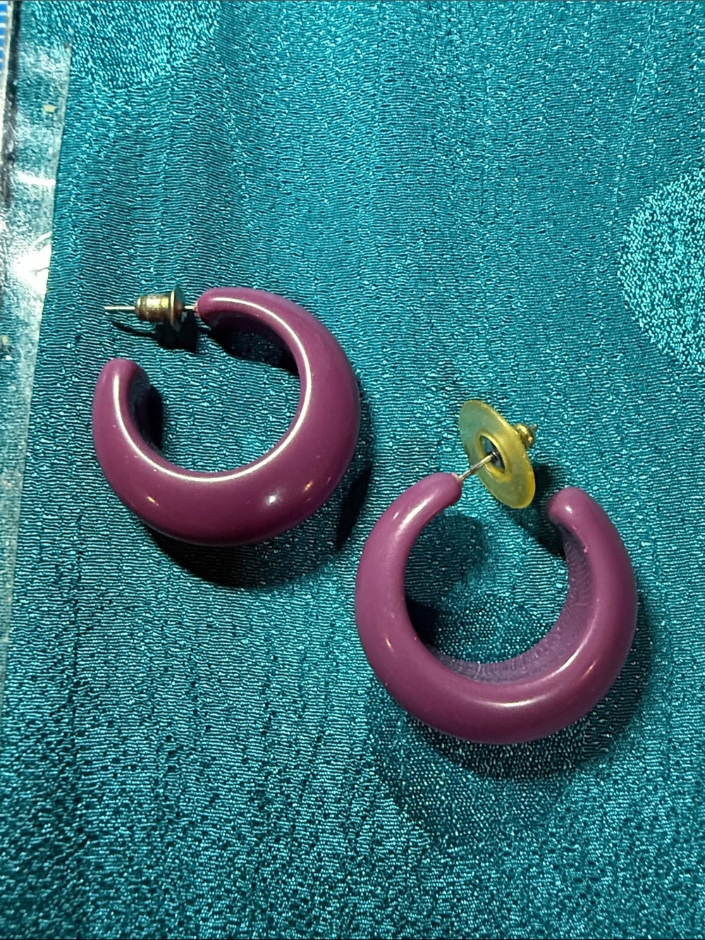 Purple Hoop Earrings - Women Jewelry
